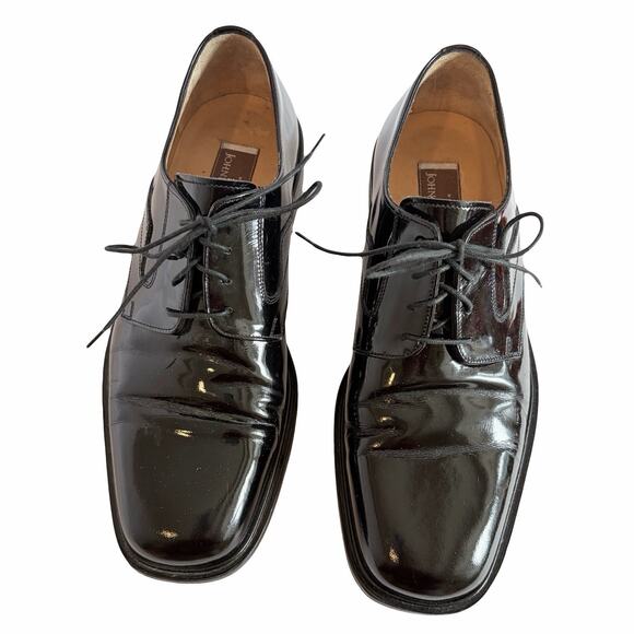 Johnston&Murphy Handcrafted Italy Black Patent Leather Lace Up Oxford Men 8.5 M main image 6